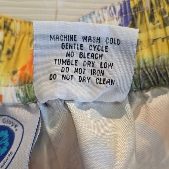 VTG Body Glove Board Shorts Womens Size Large Floral Tropical Orange Pockets - Picture 7 of 9